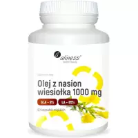 Aliness Olej z Nasion Wiesiołka Kwasy GLA+LA+Wit.E 1000mg 90kaps - suplement diety