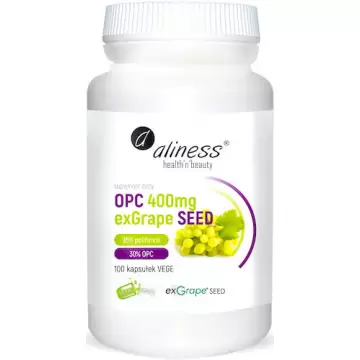 Aliness OPC exGrapeSeeds 400mg 100kaps vege z Pestek Winogron EU - suplement diety