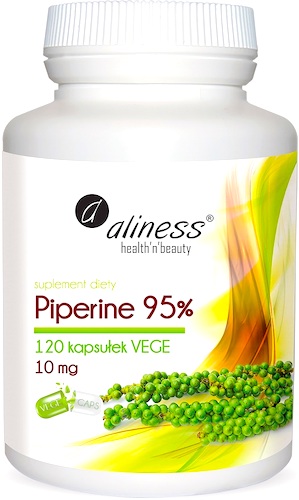 Aliness Piperyna Piperine 95% 10mg 120kaps vege - suplement diety