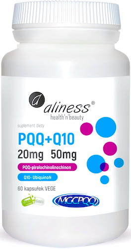 Aliness PQQ MGCPQQ 20mg + Q10 50mg 60kaps vege - suplement diety
