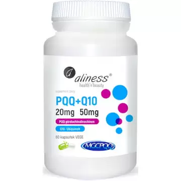 Aliness PQQ MGCPQQ 20mg + Q10 50mg 60kaps vege - suplement diety