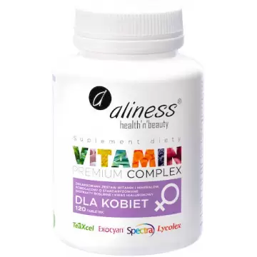 Aliness Premium Vitamin Complex dla kobiet 120kaps vege - suplement diety Witaminy i Minerały