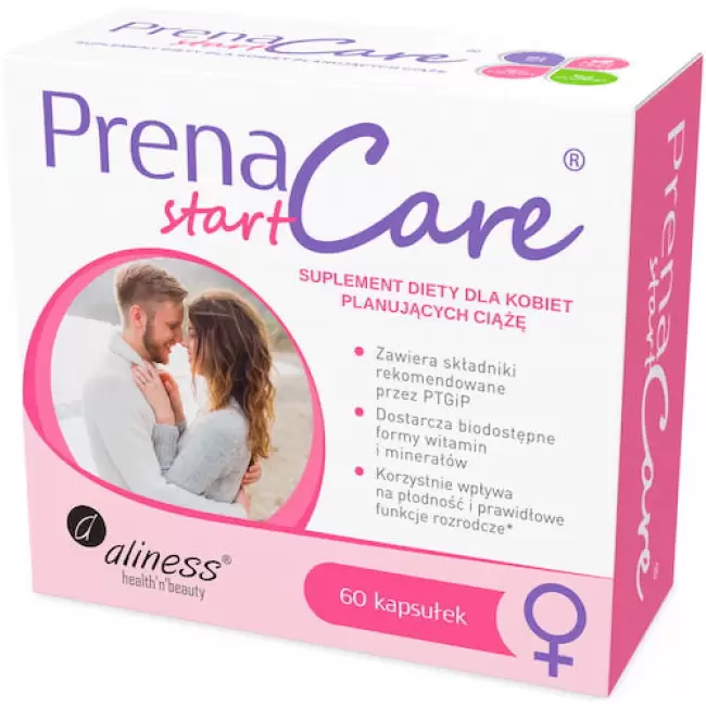 Aliness PrenaCare START dla Kobiet planujących ciążę 60kaps vege - suplement diety Witaminy