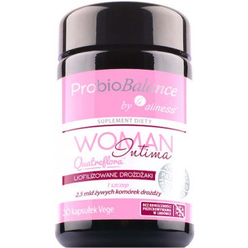 Aliness ProbioBALANCE WOMAN Intima Probiotyk 30kaps vege - suplement diety Dla Kobiet Drożdżaki Quatreflora