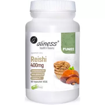 Aliness Reishi ekstrakt owocniki 400mg 90kaps vege - suplement diety Odporność, Cholesterol