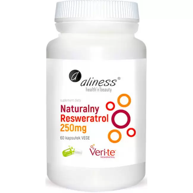 Aliness Resweratrol naturalny Veri-Te 250mg 60kaps vege - suplement diety