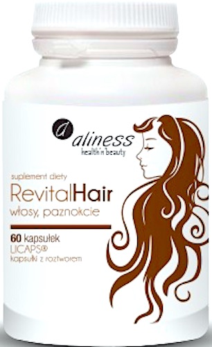 Aliness RevitalHair zdrowe włosy i paznokcie 60kaps LICAPS - suplement diety Łysienie
