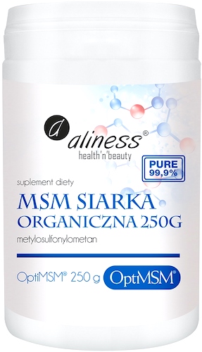 Aliness Siarka Organiczna OptiMSM proszek 250g - suplement diety