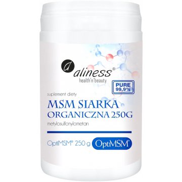 Aliness Siarka Organiczna OptiMSM proszek 250g - suplement diety