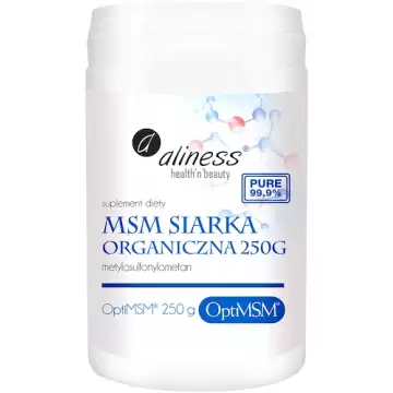 Aliness Siarka Organiczna OptiMSM proszek 250g - suplement diety