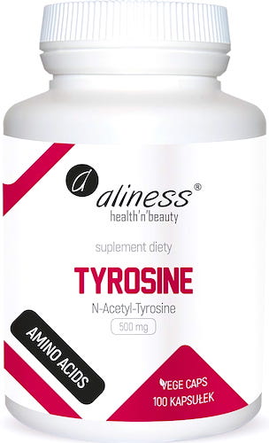 Aliness Tyrosine N-Acetyl-Tyrosine 500mg 100kaps vege - suplement diety Tyrozyna