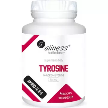 Aliness Tyrosine N-Acetyl-Tyrosine 500mg 100kaps vege - suplement diety Tyrozyna
