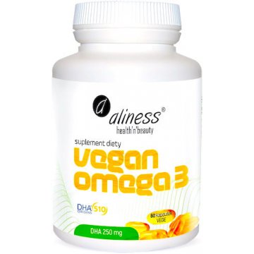 Aliness Vegan Omega 3 DHA 250mg 60kaps vege - suplement diety