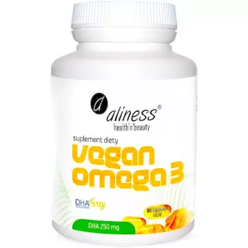 Aliness Vegan Omega 3 DHA 250mg 60kaps vege - suplement diety