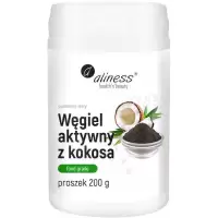 Aliness Węgiel aktywny z kokosa proszek FOOD GRADE 200g - suplement diety