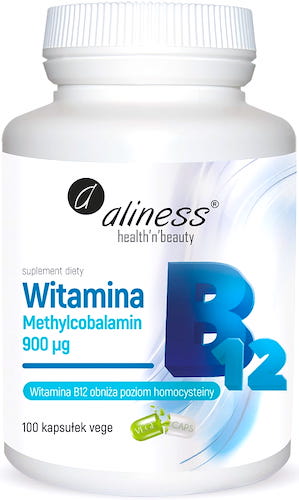 Aliness Witamina B-12 950mcg 100kaps vege Metylokobalamina - suplement diety