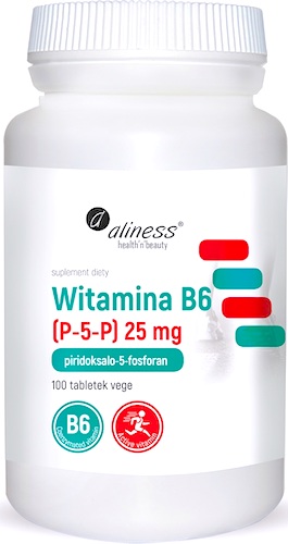 Aliness Witamina B-6 (P-5-P) 25mg 100kaps VEGE - suplement diety