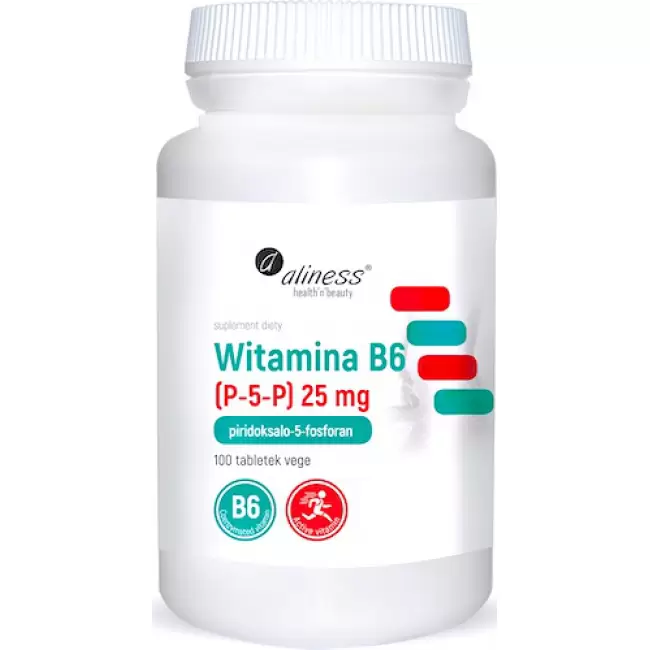 Aliness Witamina B-6 (P-5-P) 25mg 100kaps VEGE - suplement diety