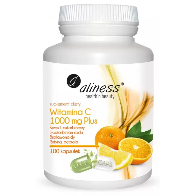 Aliness Witamina C 1000mcg Plus 100kaps vege Buforowana - suplement diety