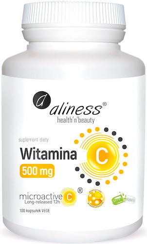 Aliness Witamina C 500mg Microactive 12h 100kaps vege Długouwalniająca - suplement diety