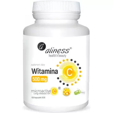 Aliness Witamina C 500mg Microactive 12h 100kaps vege Długouwalniająca - suplement diety