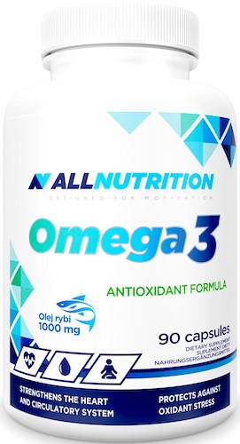 Allnutrition Omega-3 1000mg 90kaps Olej Rybi EPA DHA - suplement diety