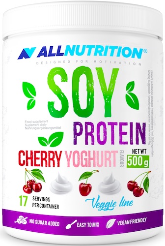 Allnutrition SOY PROTEIN Cherry Yogurth 500g białko roślinne jogurt wiśniowy veggie line