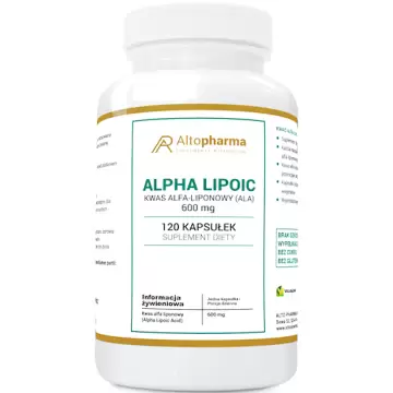  Alto Pharma ALPHA LIPOIC Kwas Alfa-Liponowy ALA 600mg Mega Dawka 120kaps vege