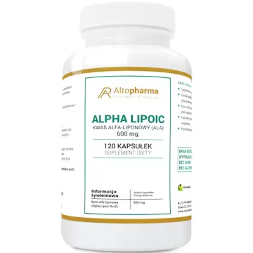 Alto Pharma ALPHA LIPOIC Kwas Alfa-Liponowy ALA 600mg Mega Dawka 120kaps vege