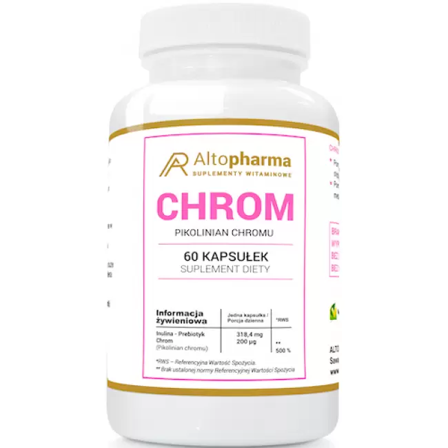 Alto Pharma Chrom Pikolinian 200mcg 60kaps vege Prebiotyk Metabolizm Odchudzanie