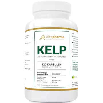 Alto Pharma Kelp Jod naturalny 325mcg + Prebiotyk 120kaps vege - suplement diety Tarczyca