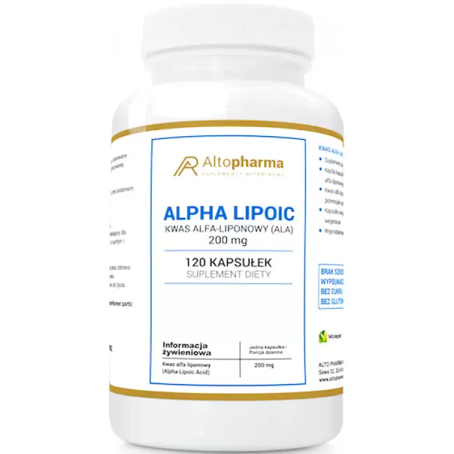 Alto Pharma Lipoic Acid ALA 200mg 120kaps vege Kwas Alfa Liponowy