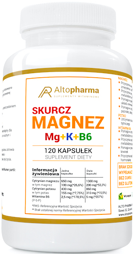 Alto Pharma Magnez Skurcz Forte 120kaps vege Potas Witamina B6 Skurcze Stres