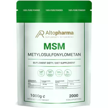 Alto Pharma MSM Siarka Organiczna 1kg vege proszek 100% czysty 1000g - suplement diety