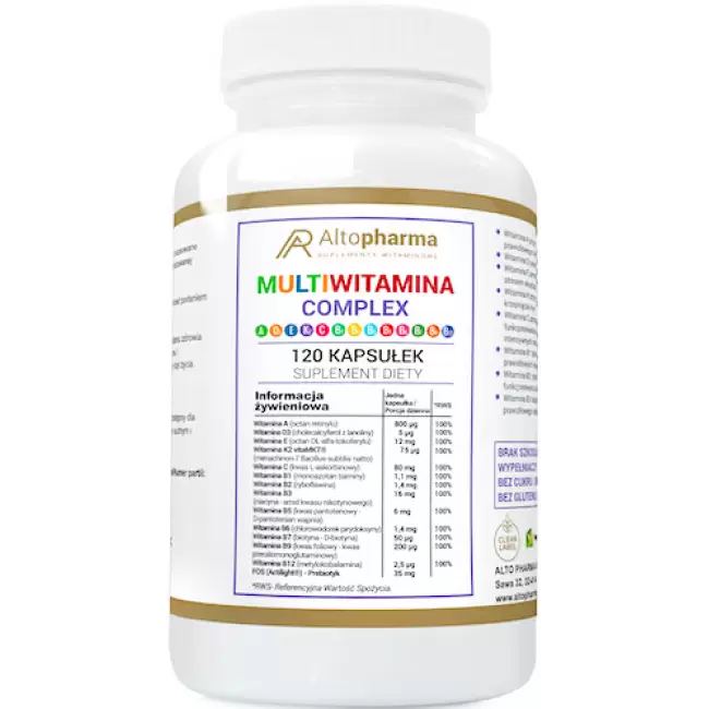 Alto Pharma MULTIWITAMINA COMPLEX ADEK vitaMK7 + Wit C + Wit B Complex + Prebiotyk FOS 120kaps 