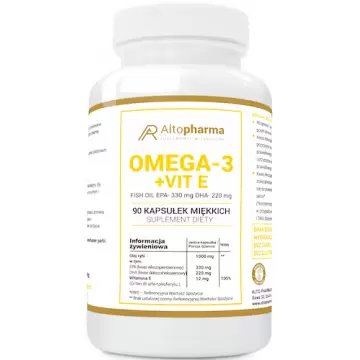 Alto Pharma Omega 3 Forte Gold EPA330 DHA220 + Witamina E 90kaps Serce Mózg