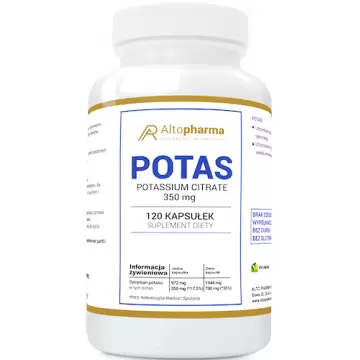 Alto Pharma Potas Cytrynian 350mg 120kaps vege Skurcze Ciśnienie