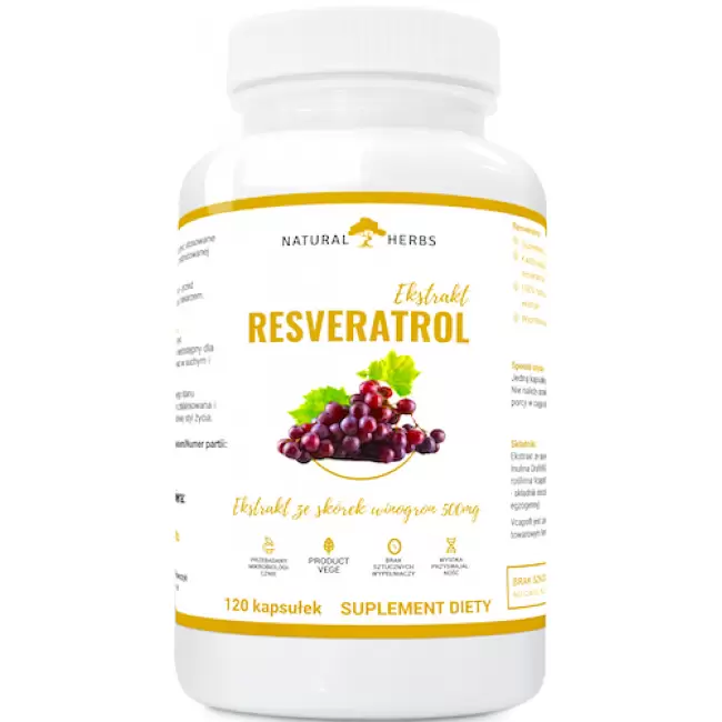 Alto Pharma Resveratrol Ekstrakt ze skórek winogron 500mg 120kaps vege Resweratrol Serce Młodość