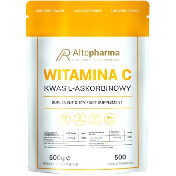 Alto Pharma Witamina C 100% Kwas L-askorbinowy 500g Proszek vege Odporność