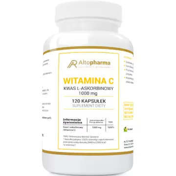 Alto Pharma Witamina C 1000mg Kwas L-Askorbinowy 120kaps vege Odporność