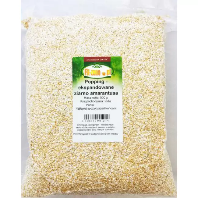 Targroch Amarantus ekspandowany 500g Popping Błonnik, Białko, Magnez, Żelazo, B2