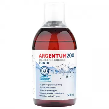 Aura Herbals Argentum 200 srebro koloidalne PL 25ppm tonik 500ml płyn Trądzik Skóra Podrażnienia