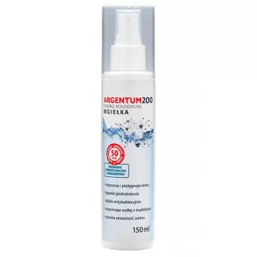 Aura Herbals Argentum 200 srebro koloidalne Tonik PL 50ppm 150ml Mgiełka Aerozol Trądzik Skóra Podrażnienia