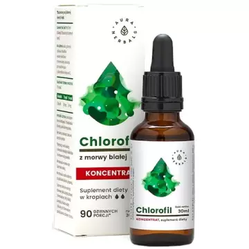 Aura Herbals Chlorofil z morwy białej koncentrat 30ml vege krople - suplement diety 