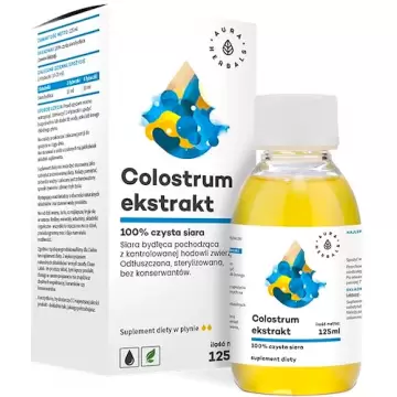 Aura Herbals Colostrum Ekstrakt 100% czysta siara bydlęca 125ml płyn - suplement diety Kolostrum