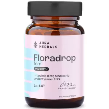 Aura Herbals Floradrop femi Lactobacillus Acidophilus 20kaps - suplement diety Probiotyk dla kobiet Jelita Mikroflora
