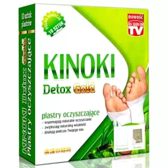 Aura Herbals Kinoki Detox Gold Plastry Oczyszczające 10szt. oryginalne Akupresura Stopy