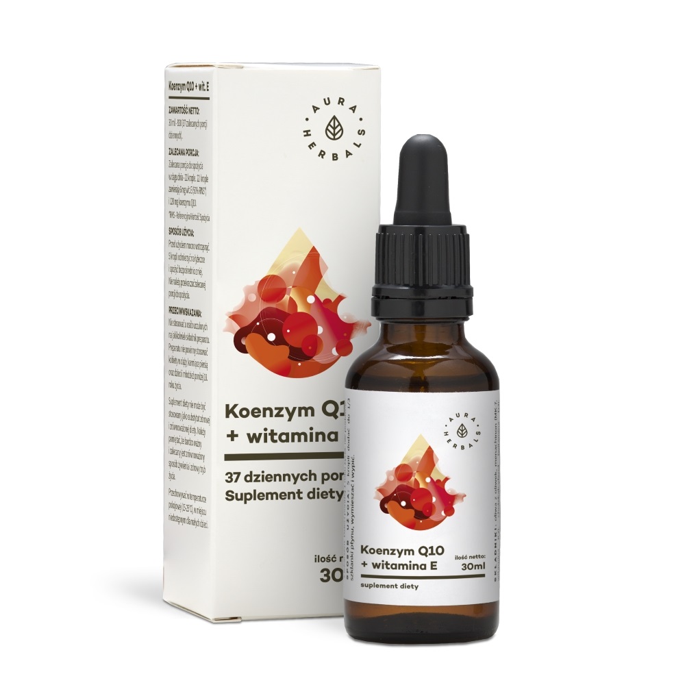 Aura Herbals Koenzym Q10 + Witamina E 30ml - suplement diety