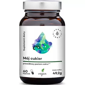 Aura Herbals Mój cukier 60kaps Morwa+Kozieradka+Gurmar - suplement diety