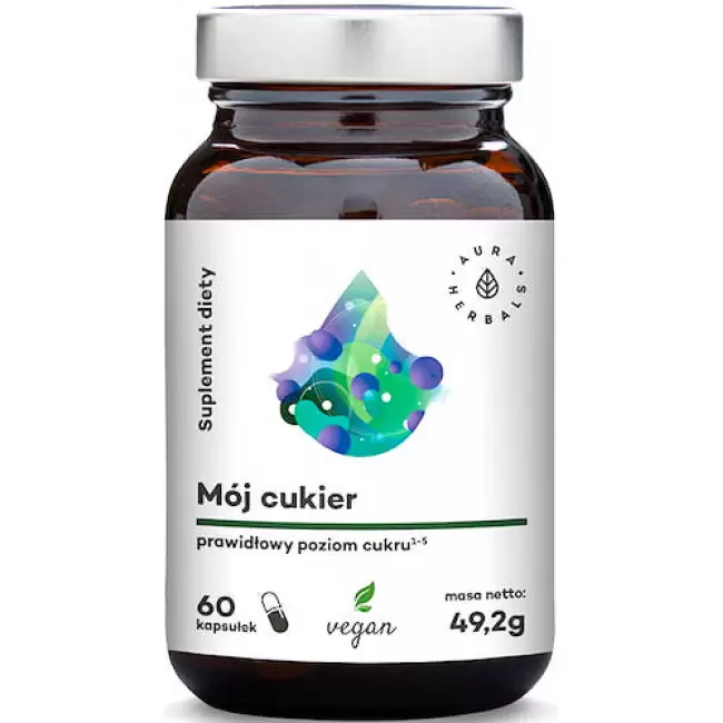 Aura Herbals Mój cukier 60kaps Morwa+Kozieradka+Gurmar - suplement diety